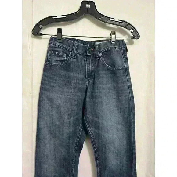 Lee Dungarees Jeans Boys Sz 10 Reg Adjustable Waist Straight Leg Dk Denim A0011 - Picture 2 of 8